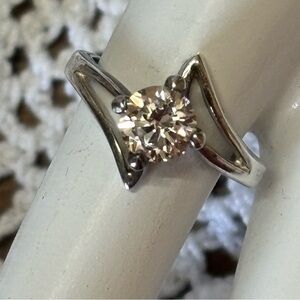 Vintage SETA Silver and Rhinestone Ring